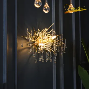 

Modern Light Luxury LED Wall Lamp Lighting Nordic Golden Gloss Wall Lights Bedside Background Wall Living Room Sconces Fixtures