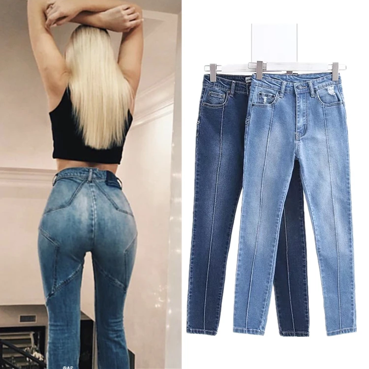 Butt Star Pattern High Waist Slim Jeans dsquared jeans
