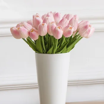 

21/31Pcs Artificial Flower Real Tulip Touch Flowers Bouquet Fake Flower Bridal Bouquet Decorate Flowers for Wedding Home