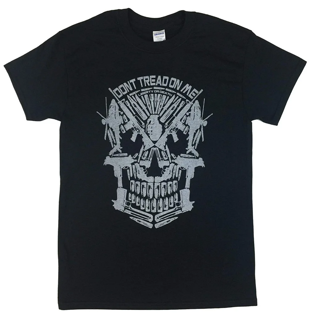 2019 New 3D T-Shirt Men Funny Tee Shirts Short Sleeve Don't Tread On Me Skull Ar-15 Uzi Desert Eagle Liberty Or Death |