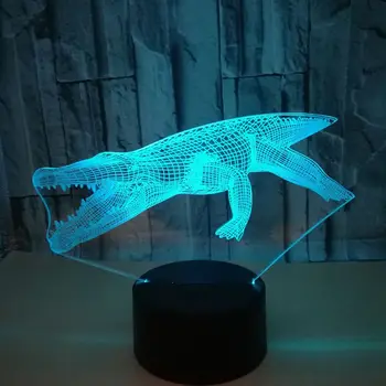 

crocodile 7 Color Lamp 3d Visual Led Night Lights For Kids Touch Usb Table Lampara Lampe Baby Sleeping Nightlight