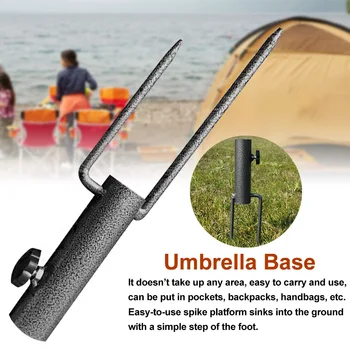 

For Park Patio Heavy Duty Portable Home Garden Easy Setup Ground Insert Beach Umbrella Base 35cm Pole Holder Parasol Adjustable