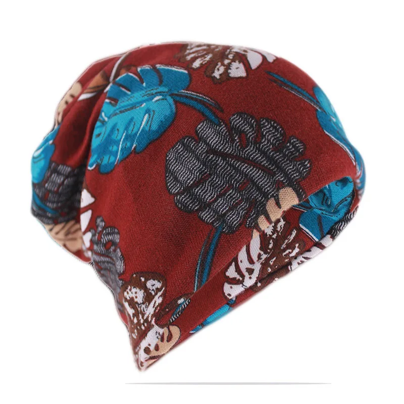 Hip Hop Frauen Beanies Skullies Mode Frühjahr Schönheit Mädchen Hut Knochen Für Dame Casual Floral Gorras Schal Doppel-Verwendet marke Motorhaube – Detail 26