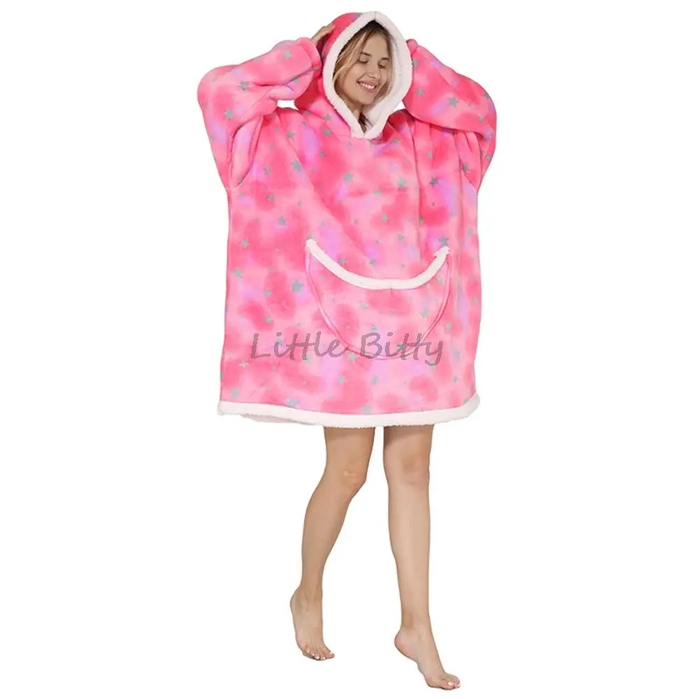 Wearable Blanket Adult Kids Sizes Winter Family Hoodie Blankets Oversized Hoodie TV Blanket for Women Men Kids Family Pajamas matching couple outfits Family Matching Outfits