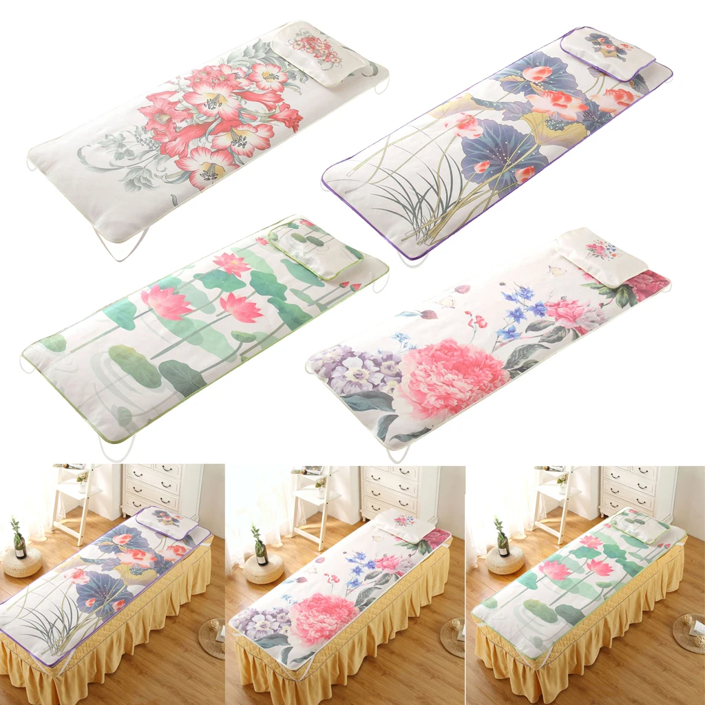 

Summer Cooling Washable Acupuncture Massage Table Bed Fitted Pad Cover Sheet with Face Breath Hole for Home SPA Beauty Salon