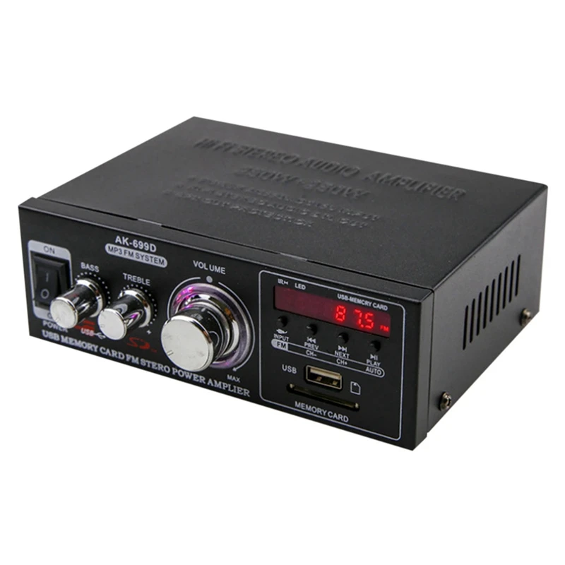 220V High Power Bluetooth Home Power Amplifier Suitable for Speaker Card U Disk Radio Power