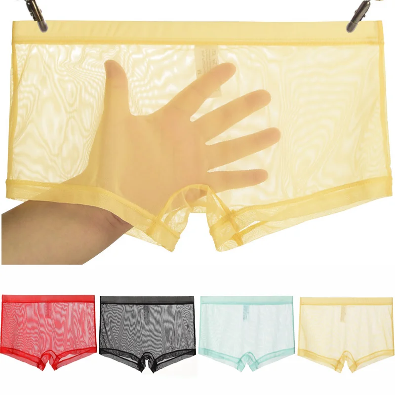 Mens Underwear Seamless Panties Men Sexy Ultra-thin Mesh Transparent Underpants Comfortable Breathable Underwear Man Boxer 2