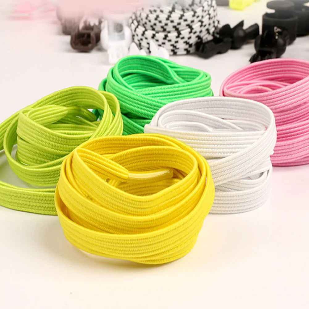 

1 Pair Shoelaces Unsiex No Tie Locking Round Shoelaces Elastic Shoelace Sneaks Shoe Laces Fit Strap For Boys And Girls Wholesale