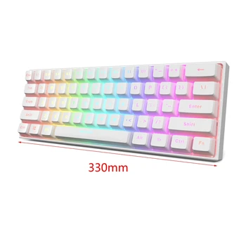 

61 Keys Type-C RGB LED Backlit Wired Mini Mechanical Keyboard Gateron Switchs