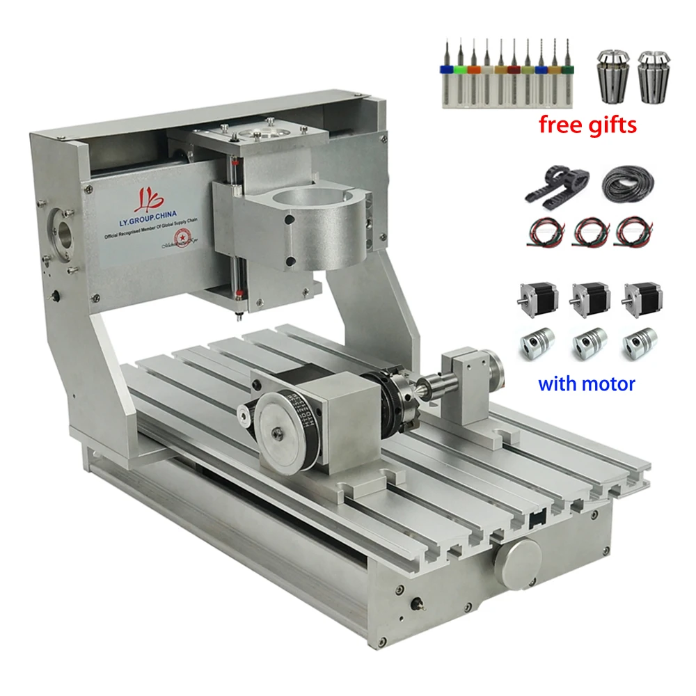 

3020 CNC frame kit mini CNC router lathe 4axis rotary axis for diy CNC 65mm Aluminum Spindle Clamp Nema23 motor