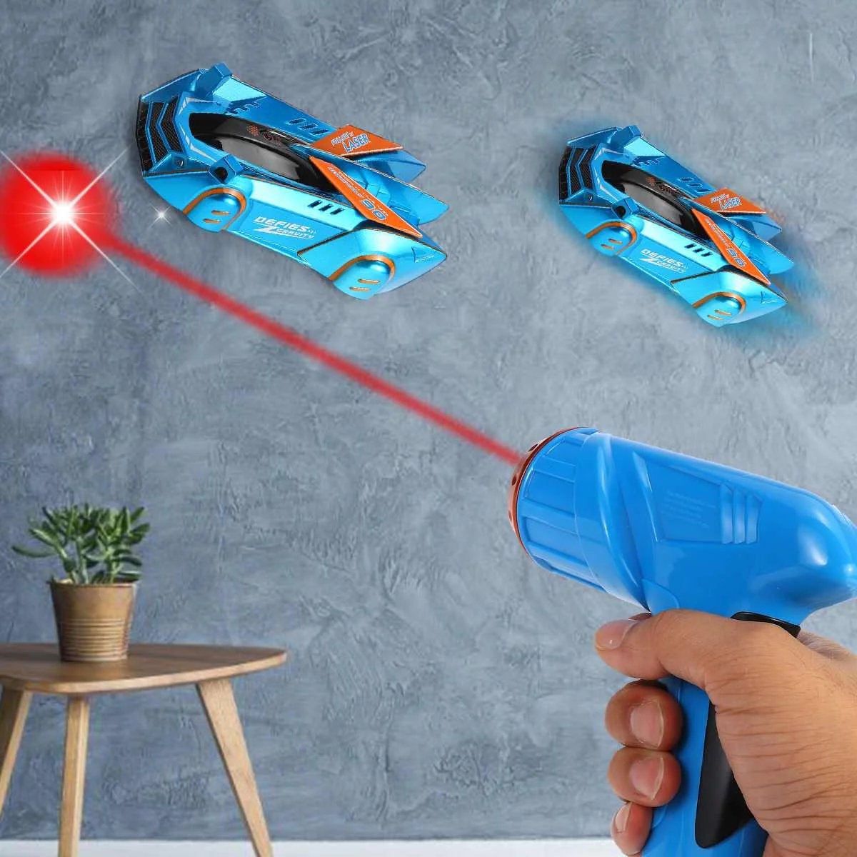 Infrared Laser Tracking Children RC Wall Climbing RC Car With LED Lights 360° Rotating Stunt Remote Control Toy Car Model