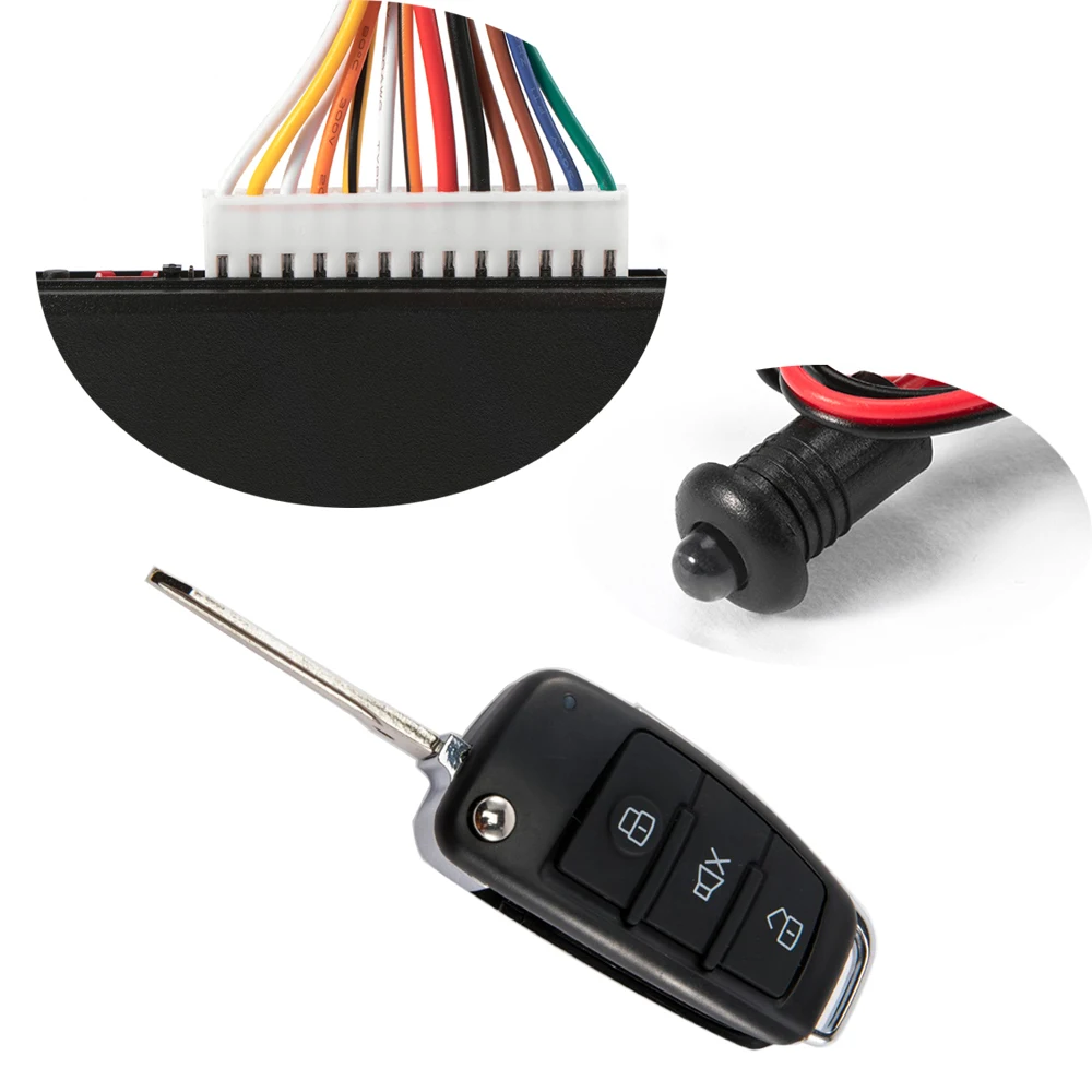 Viecar Car Central Door Lock Auto Keyless Entry System Button Start Stop Keychain Central Kit Universal Car 12V