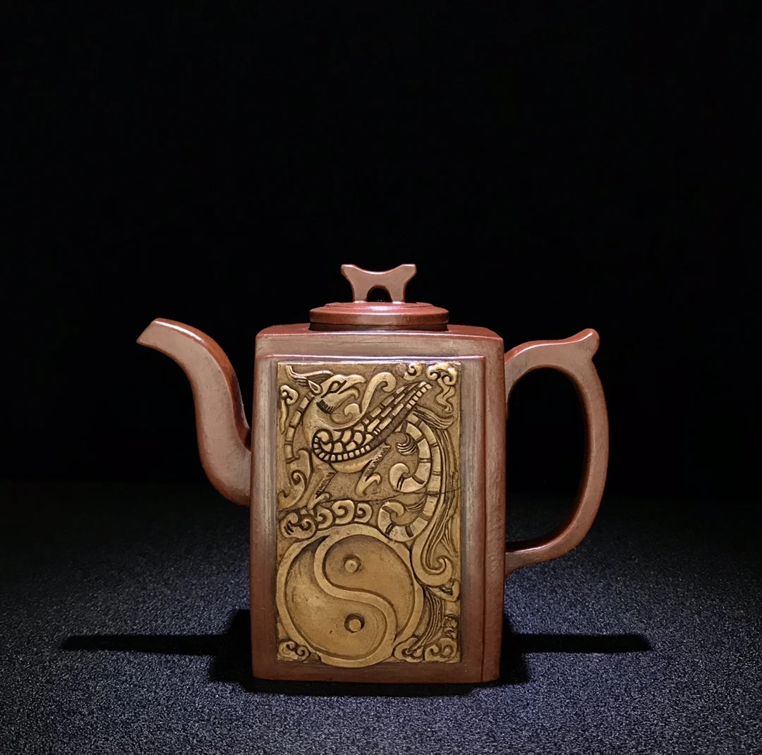 

Collectible Fine Purple Clay Teapot ,High Quality Handmade Kangxi Mark Yixing Kettle,Home Decoration Tea Pot Gift 350ML