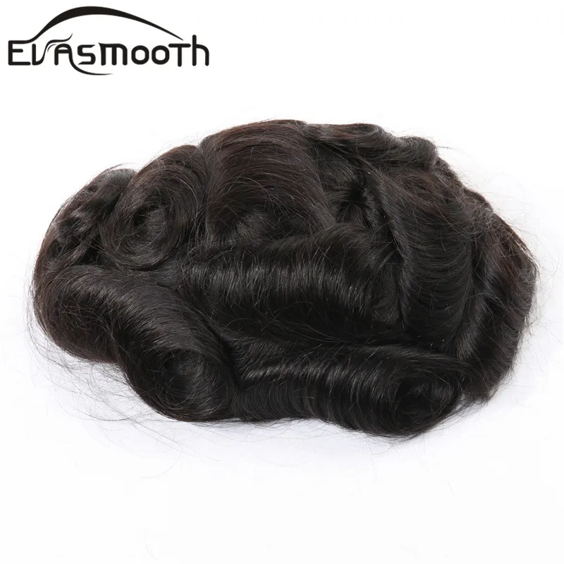 Human Hair Toupee Q6 Swiss Lace Front Men Prosthesis