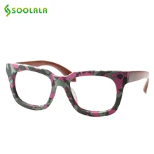 SOOLALA анти синий светильник, настоящие очки для чтения в деревянной оправе, женские и мужские камуфляжные бамбуковые очки для пресбиопии с подарочной упаковкой+ от 0,5 до 5,0