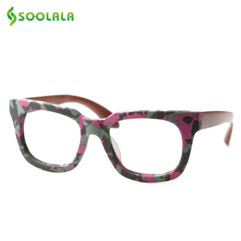 

SOOLALA Anti Blue Light Real Wood Reading Glasses Women Men Camouflage Bamboo Presbyopia Glasses w/ Gift Pack +0.5 to 5.0