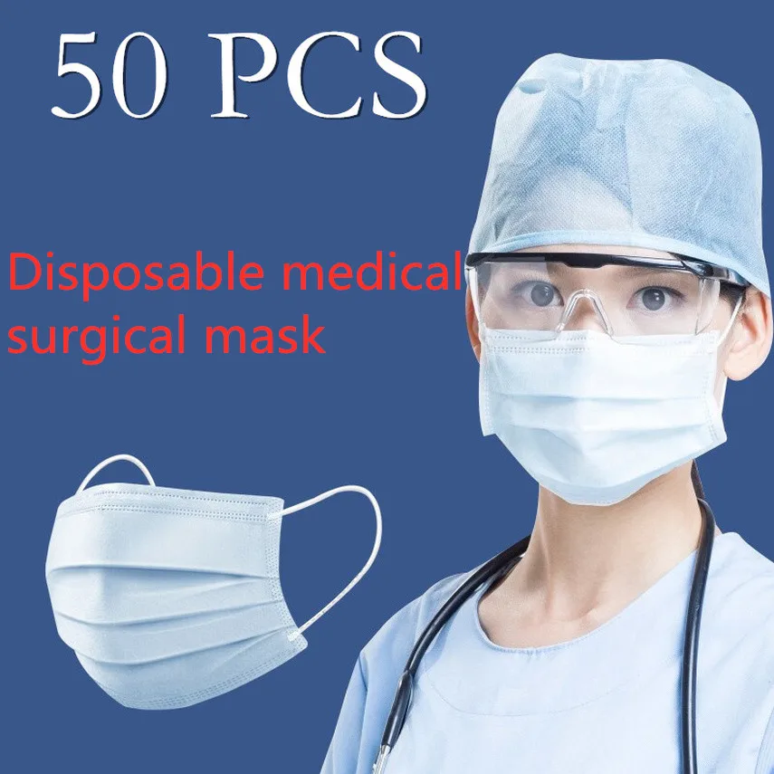 

High quality In stock G95 50pcs Disposable surgical masks Non Woven Anti-Dust Earloop Medical Mask anti virus test