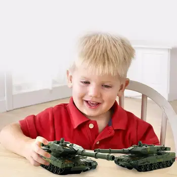 

Boy's toy 1/40 German 2A6 Military Rotation Tank Model Pull Back Car with Music LED Toy New Educational Gifts Soldiers Tank