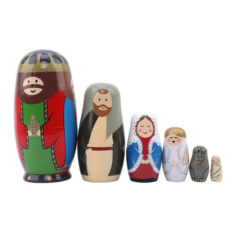 Многослойная Русская Матрешка, деревянная кукла, рождественские игрушки для детей, праздничный подарок, подарок на день рождения