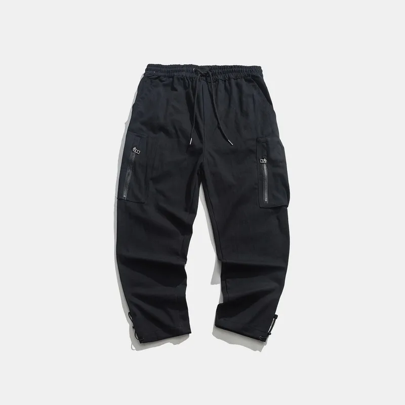 

Northern Boundary Men'S Wear 2019/Autumn Clothing Pocket Zipper Pumping Rope Beam Foot Workwear Pants MEN'S Casual Pants Fashion