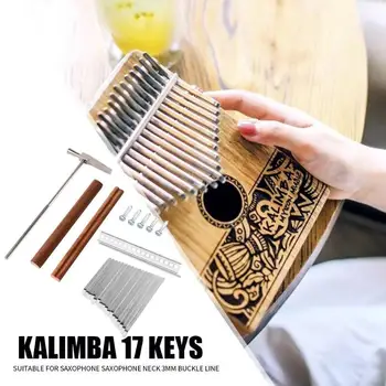 

17 Keys Kalimba Thumb Piano High-Quality Wood Mahogany Body Musical Instrument for Beginner Keys+Bridge+Tuning