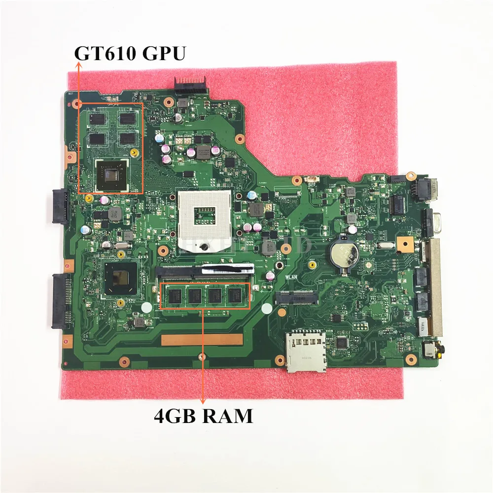 Оригинальная материнская плата для ноутбука Asus X75A X75VD X75VB с GT610M GPU 4G ram DDR3 HM76 HM77 полностью протестирована