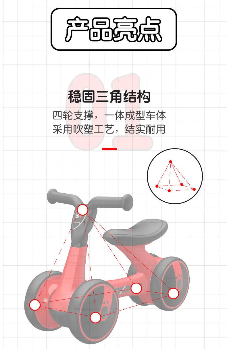 Children Balance Bike For 1-3 Years Old Luge Baby Balance Twist Car Gliding Walker Baby Walker Silent Wheel Ride On Toys