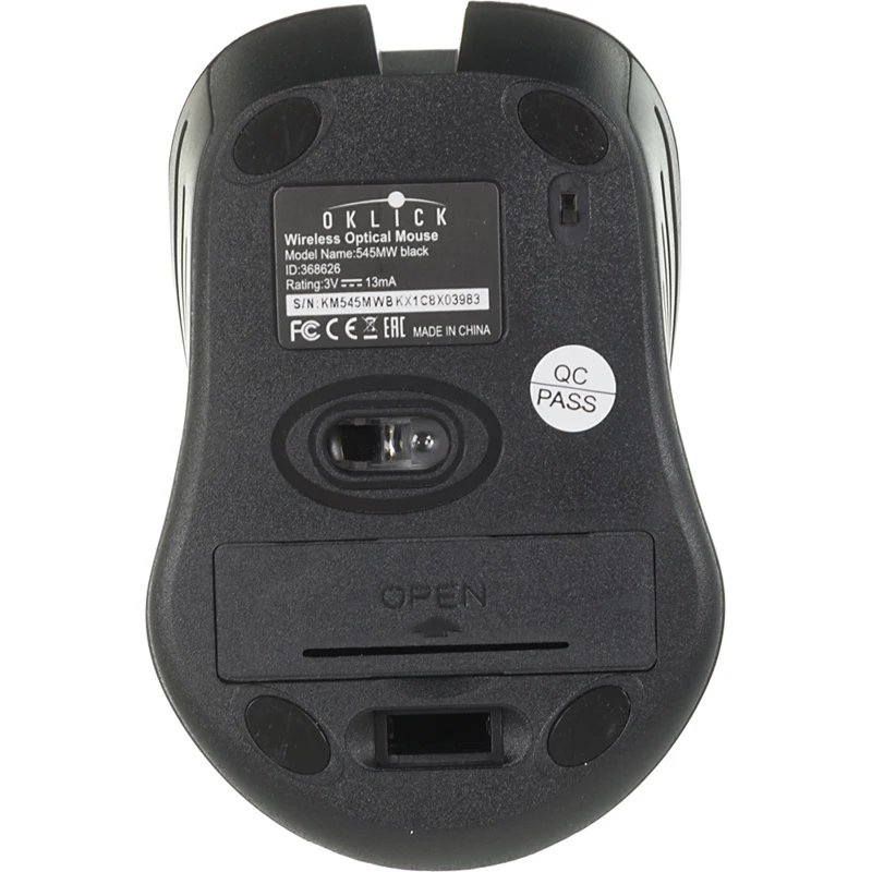 Мышь Oklick 545MW черный/черный оптическая(1600dpi) беспроводная USB(3but