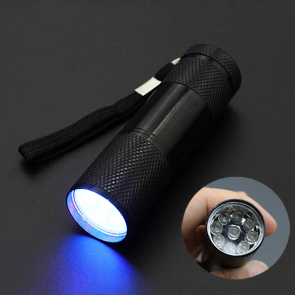 Portable UV Flashlight Torch Light Ultra Violet Light Blacklight UV Lamp Battery For Marker Checker Detection