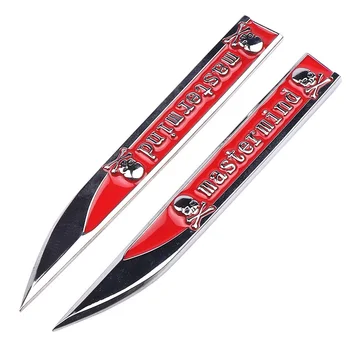 

2pcs Metal Evil Skull Logo Car Fender Side Sticker Auto Badge Emblem Decals for Audi BMW Toyota Honda Volkswagen Car Styling