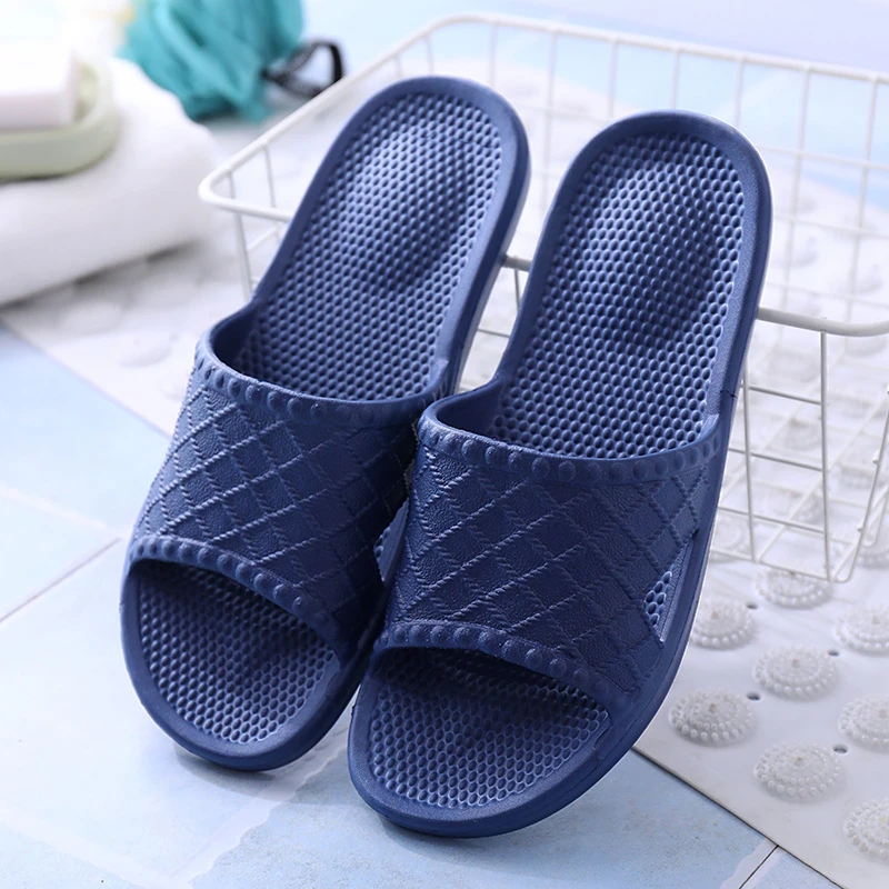 black and blue slippers