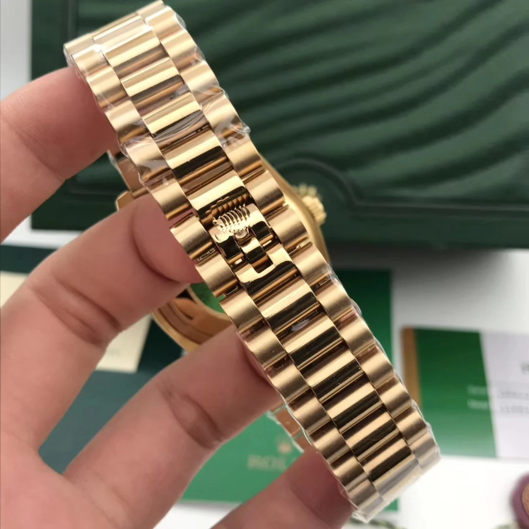 Famous Brand New Men Daydate Yellow Gold Silver Gradient Green Automatic Mechanical Stainless Steel