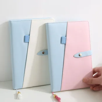 

Creative Fashion Stitching Leather Surface Simple Portable Diary Office Notebook