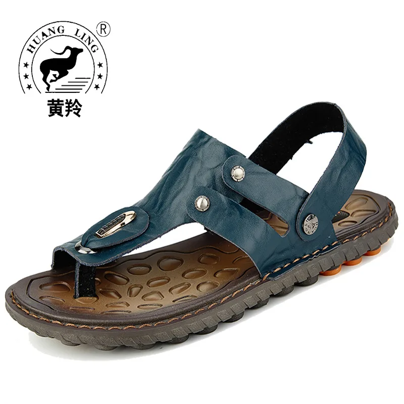 

Men's Cowhide Sandals Men's Summer New Style Fashion Sandals Korean-style Casual Dual Purpose Viet Nam Slippers