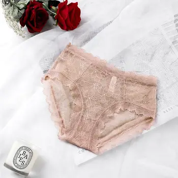 

IRENE TINNIE Sexy Lace Lingerie Hollow Out Dessous Light Thin Breathable Ultrathin Transparent Panties High Waist Bragas Mujer