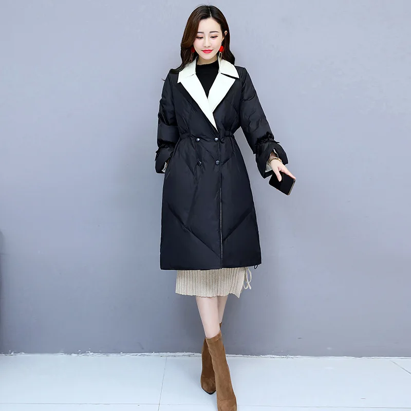 

Winter Cotton-padded Clothes Women's Mid-length 2019 New Style Autumn And Winter Waist Hugging Cotton-padded Jacket Slimming Kor