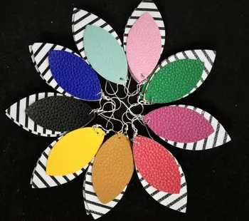 

New PU Leather earring Water Drop Leaves Shining Teardrop Glitter Sequins Dangle Drop Earring trendy Bohemian Jewelry