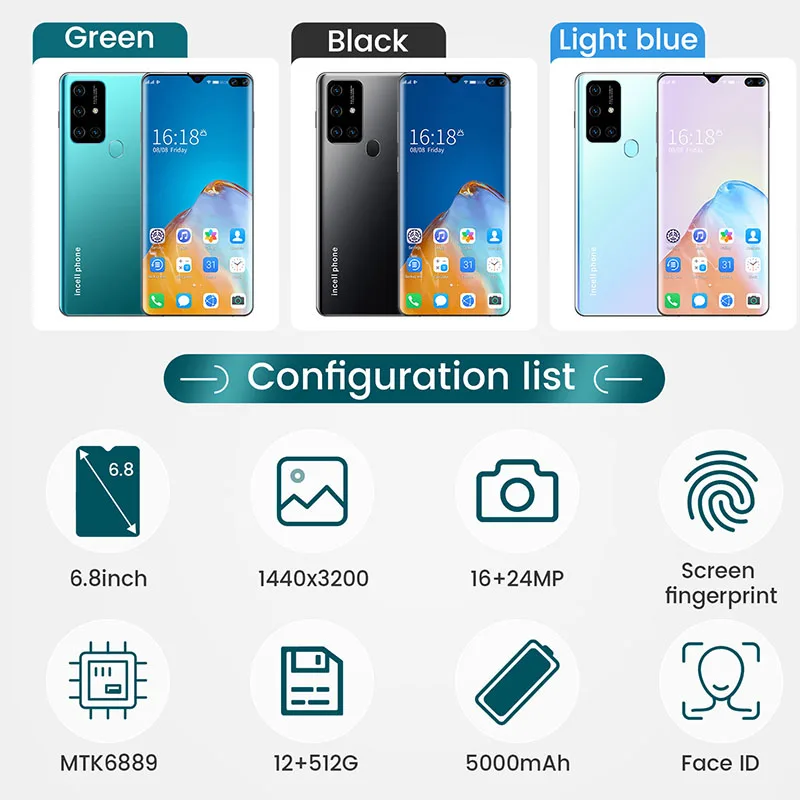 R30 Pro Smartphone 6.8 Inch 16+32MP 5000mAh Full