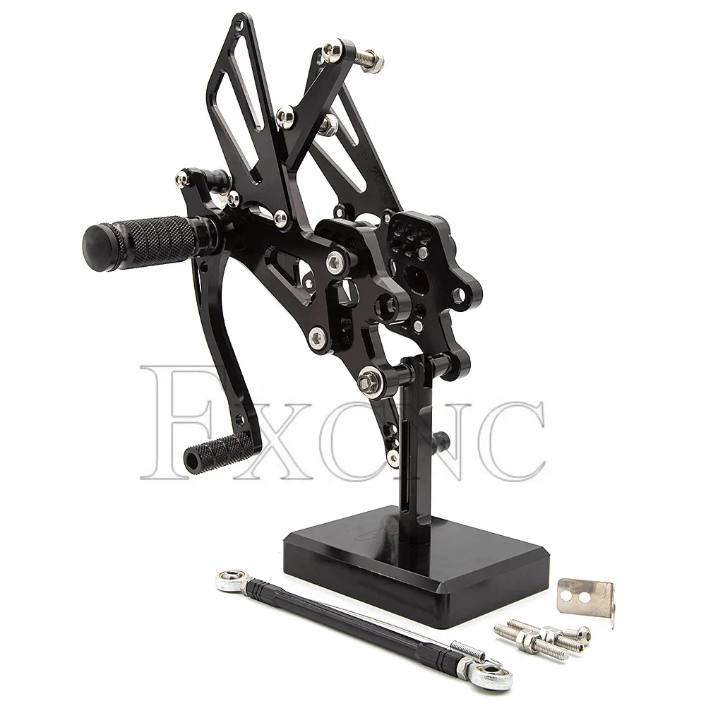 Для KAWASAKI ZX10R zx10r 2004-2005 CNC алюминиевый сплав мотоцикл подножка для ног Педаль peg Rearset задний Набор - Цвет: Black