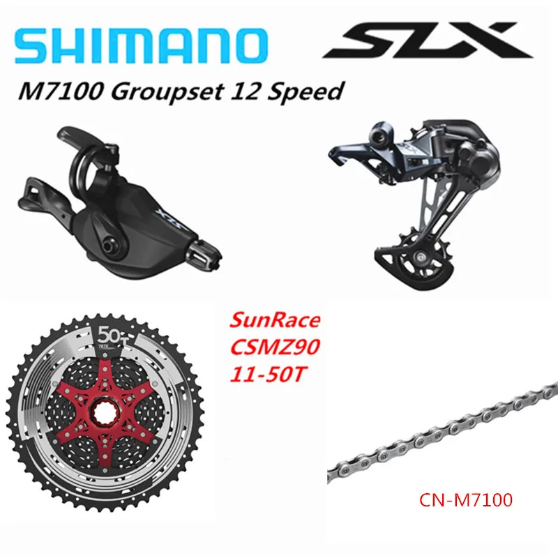 SHIMANO DEORE SLX M7100 MTB горный велосипед 1x12 Speed 11 50T SL + RD CSMZ90 KMCX12/M7100 рычаг переключения