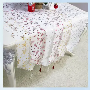 

Tablecloth Home Christmas Embroidered Table Runner Hollow Decor Embroidered Dining Table Coffee Table Decoration Tablecloth