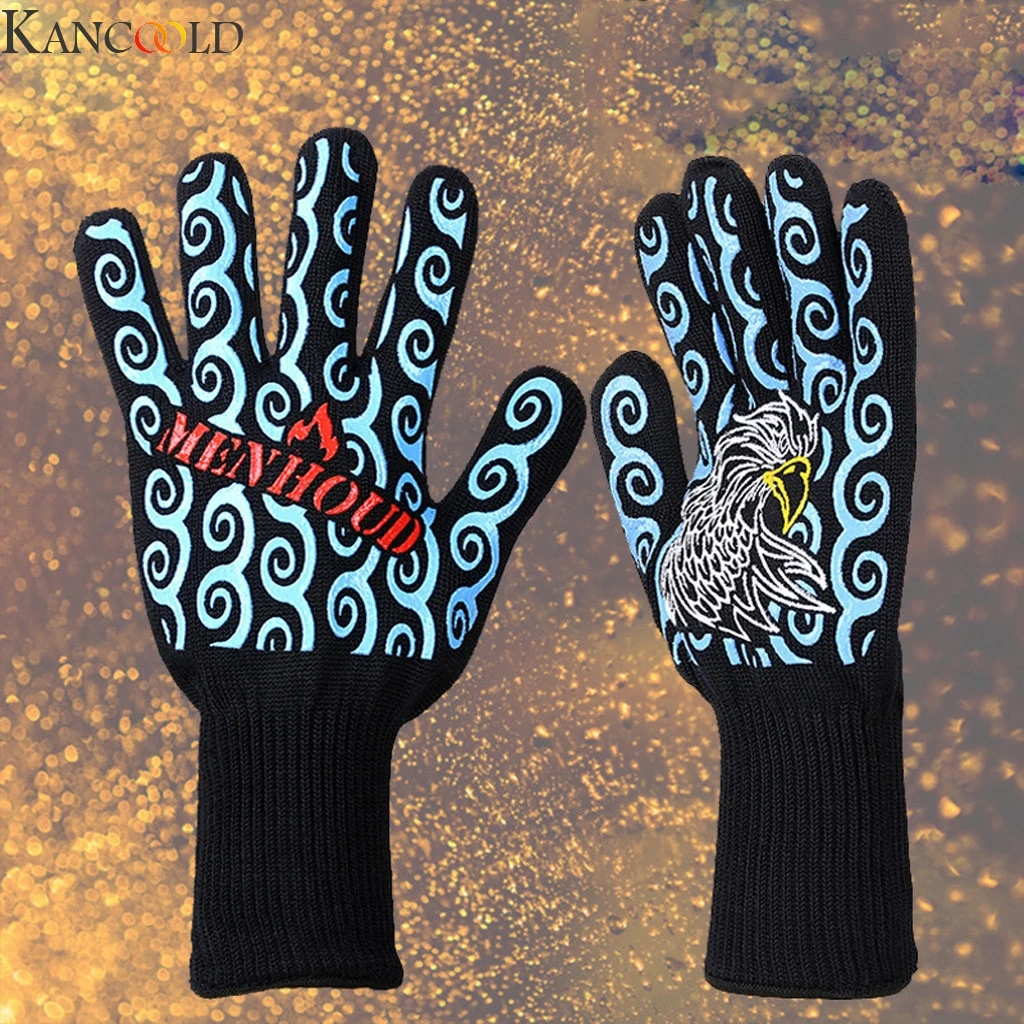 KANCOOLD Unisex Barbecue Microwave Oven High Temperature Insulation Anti-scalding Gloves Unisex Motorcycle Riding Ski Gloves