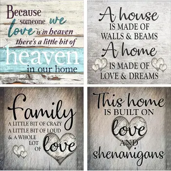 

4 Pack Love Family 5D DIY Diamond Painting Kits Full Drill Rhinestone Embroidery