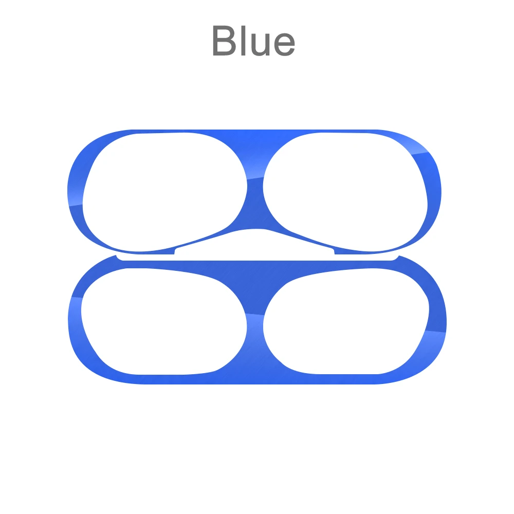 Горячая Мода ультра тонкий защитный чехол металлическая пленка наклейка железная стружка защита от пыли для AirPods pro Airpod 3 Прямая поставка - Цвет: blue