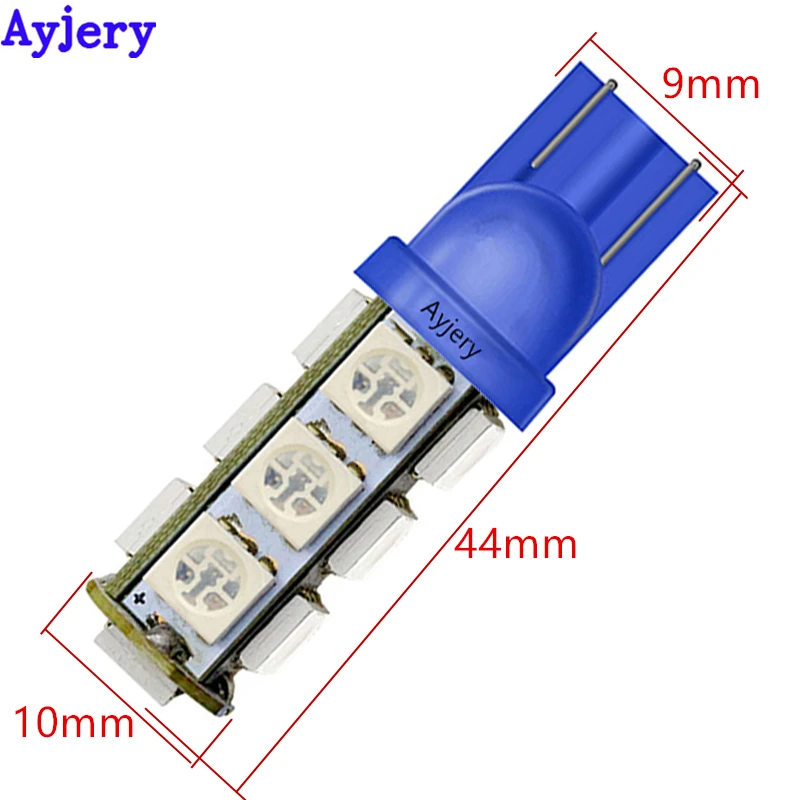 Ayjery 500 шт T10 5050 13 SMD 194 168 W5W 13 светодиодный 12V Автомобильная лампочка авто освещение Интерьер свет чтения белый желтый красный желтый