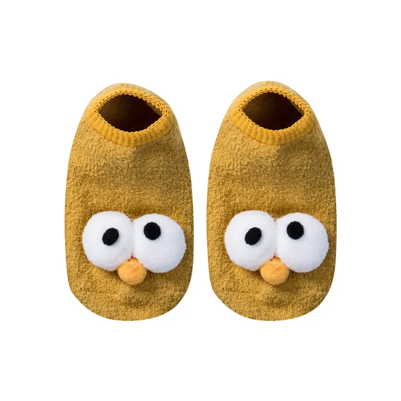 Милый комплект детской одежды для маленьких девочек носки из хлопка для мальчиков «унисекс»; мягкие Нескользящие носки тапочки для 0-3Years - Цвет: Цвет: желтый