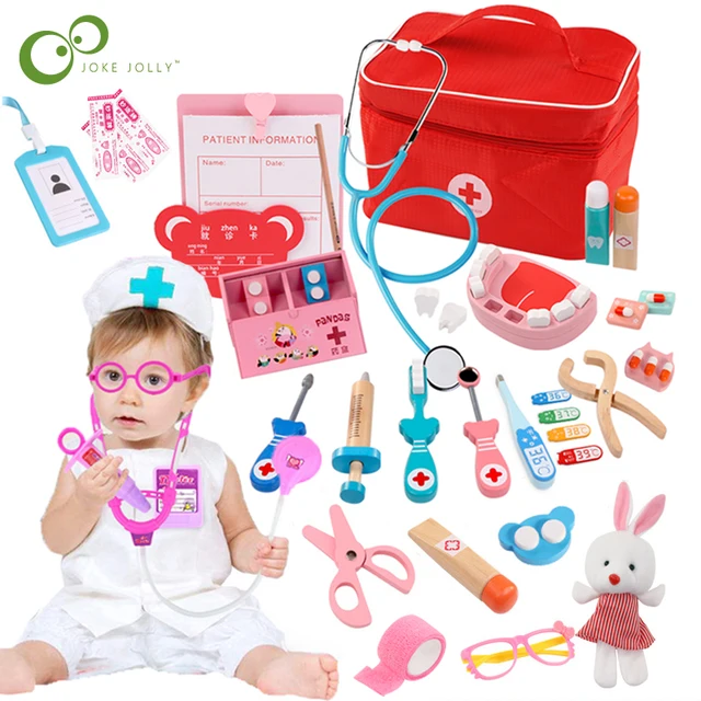 Kids Simulation Doctor Nurse Toy Family Medical kit Pretend Play Hospital Medicine Accessorie Children Uniform Cosplay Toys ZXH 1