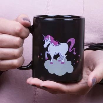 

Unicorn rainbow coffee mugs hot color change cups and mugs magic mark creative drinkware
