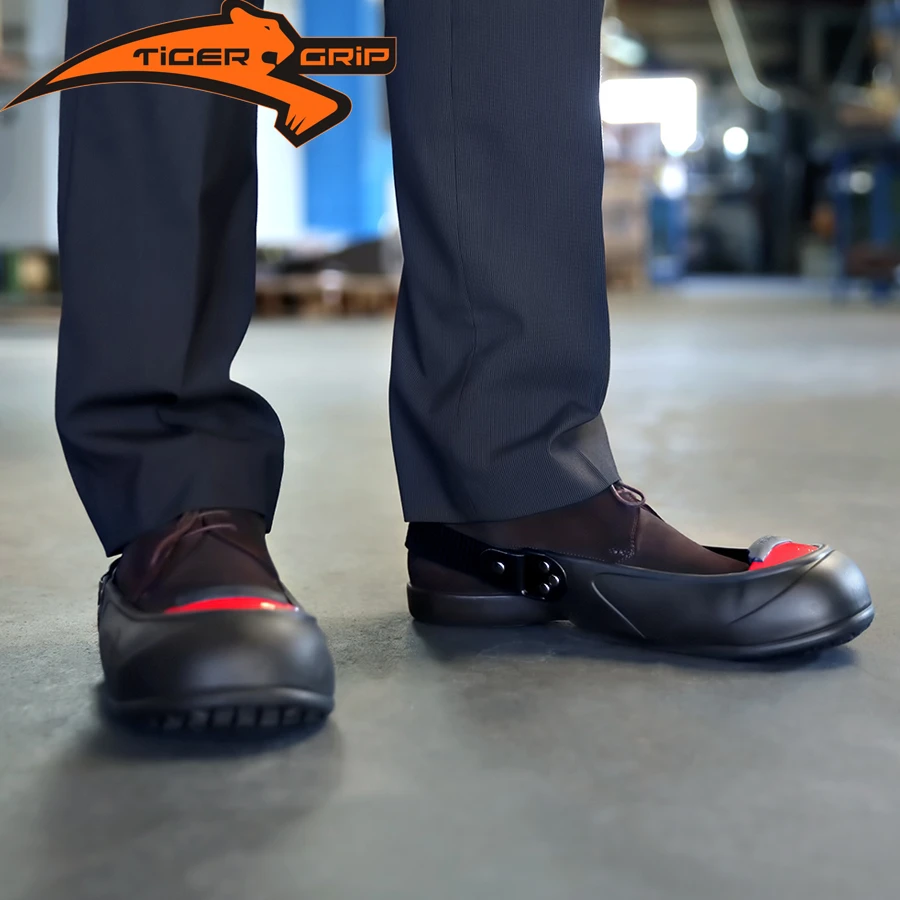 Cubierta de zapatos seguridad, goma antideslizante y antigolpes, puntera de acero, para visitante|work safety|shoe coversshoes safety - AliExpress