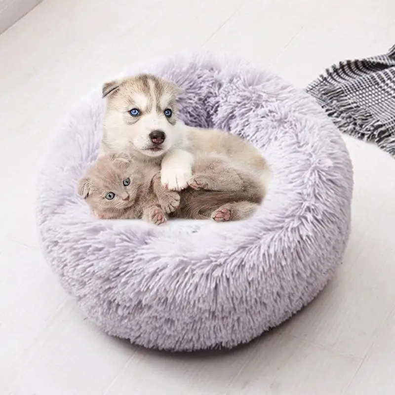 

Warm Foldable Dog Bed Round Pet Pet Lounger Cushion For Small Medium Large Dogs Cat Winter Dog Kennel Puppy Mat Pet Bed Nest Sof